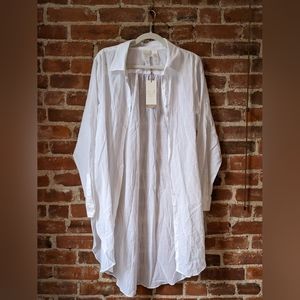 CALIA White Button Down Swim Cover Up - M